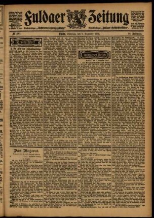 Erste Ausgabe vom Dienstag, den 08. Dezember 1903.