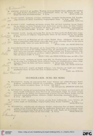 Frühkeramik: Sung bis Ming (Nr. 94-275)