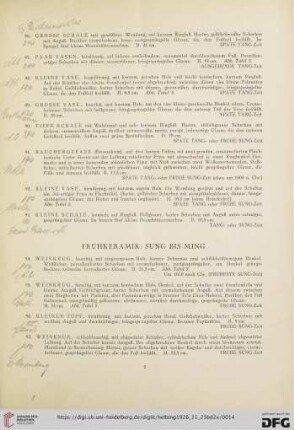 Frühkeramik: Sung bis Ming (Nr. 94-275)
