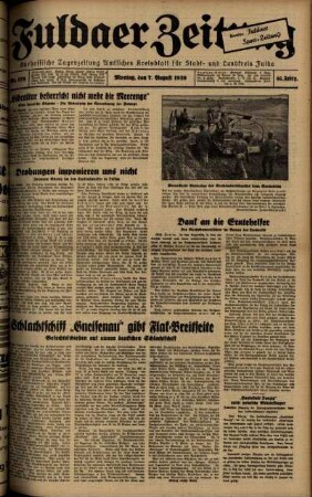 Ausgabe vom Montag, den 07. August 1939.