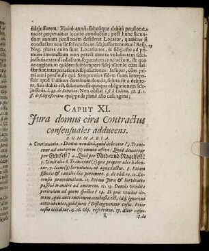 Caput XI. Jura domus circa Contractus consensuales adducens.