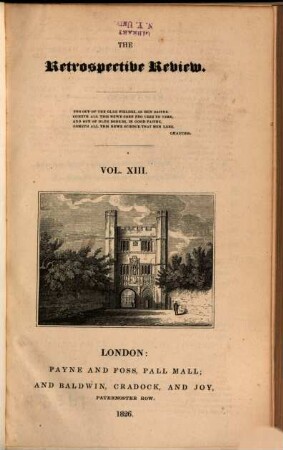 The retrospective review. 13. 1826