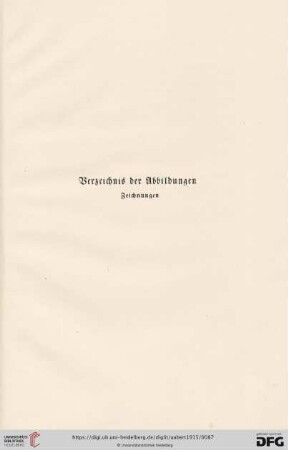 Verzeichnis der Abbildungen. Zeichnungen