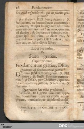 Caput primum, Fundamentum gratiae, DEus.