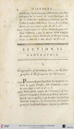 Section II: Geographie