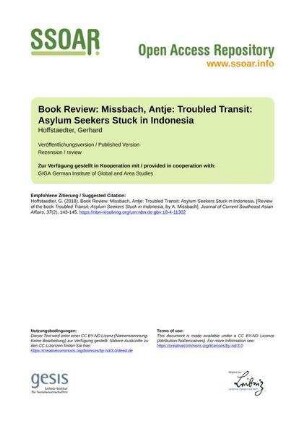 Book Review: Missbach, Antje: Troubled Transit: Asylum Seekers Stuck in Indonesia