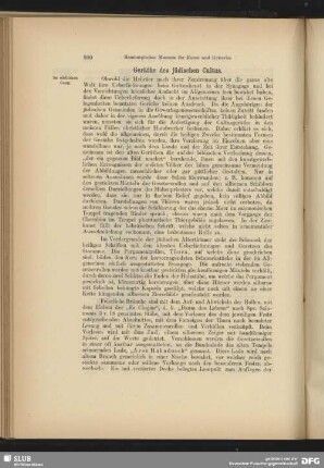 Geräthe des jüdischen Cultus