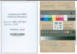 Entnazifizierung Josef Padberg , geb. 15.05.1900 (Zahnarzt)