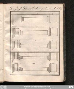 [Säulenordnungen und antike Architektur.]