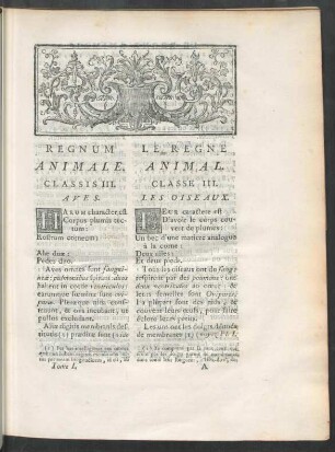Regnum animale. Classis III. Aves.