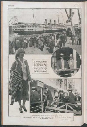 Inauguración del servicio de vapores entre Buenos Aires y Mar del Plata