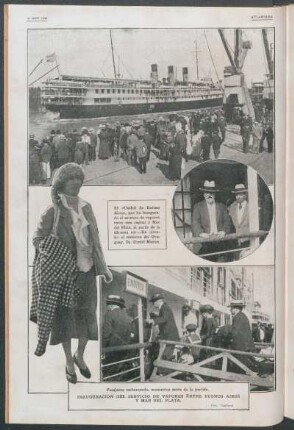 Inauguración del servicio de vapores entre Buenos Aires y Mar del Plata