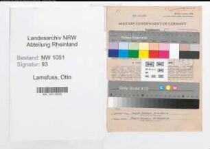 Entnazifizierung Otto Lamsfuss , geb. 23.12.1903 (Lehrer)
