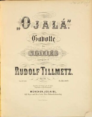 Ojalá : Gavotte für Klavier ; Op. 16
