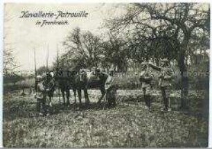 Kavallerie-Soldaten auf Patrouille in Frankreich