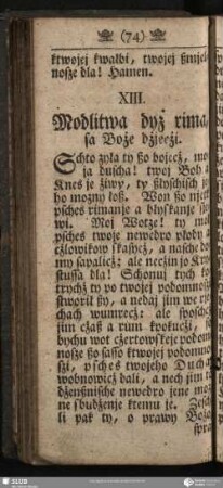 XIII. Modlitwa dyż rima, sa Boże dżjecżi