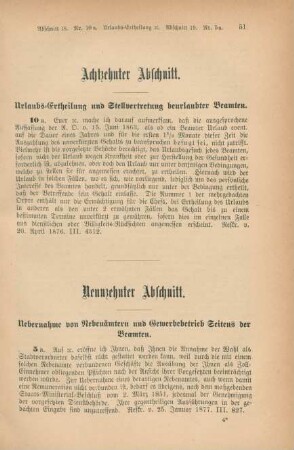 Neunzehnter Abschnitt. Uebernahme von Nebenämtern und Gewerbebetrieb Seitens der Beamten
