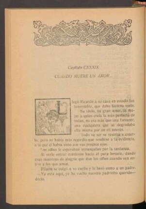 Capítulo CXXXIX - Cuando muere un amor...