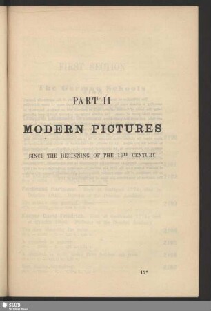 Part II Modern Pictures Since The Beginning 19th Century