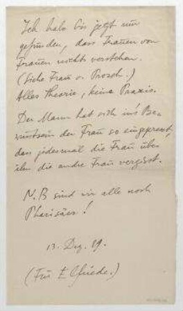 Brief von Raoul Hausmann an Elfriede Hausmann. [Berlin]