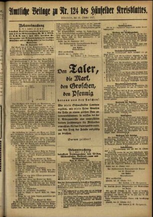 Zweite Ausgabe vom Dienstag, den 16. Oktober 1917.
