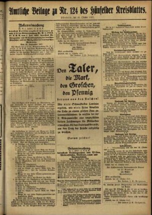Zweite Ausgabe vom Dienstag, den 16. Oktober 1917.
