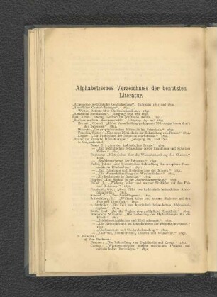 Alphabetisches Verzeichnis der benutzten Literatur.