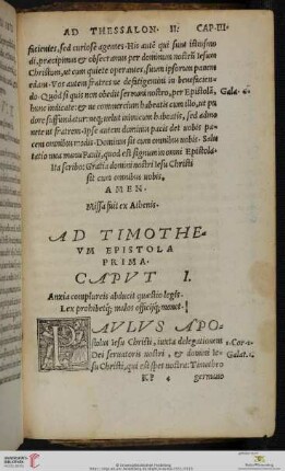Ad Timotheum Epistola Prima