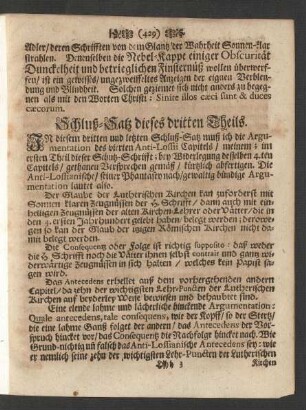 Schluß-Satz dieses dritten Theils