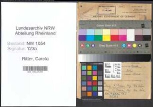Entnazifizierung Carola Ritter , geb. 01.06.1908 ()