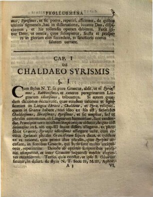 Dissertationem De Chaldaeo Syrismis Rabbinismis Et Persismis Dictioni Novi Foederis Immerito Affictis