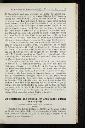 ¬Die¬ Beurteilung und Stellung der altklassischen Bildung in der Kirche : historischer Ueberblick ; (Fortsetzung)