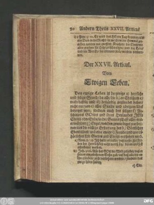Der XXVII. Articul. Vom Ewigen Leben.
