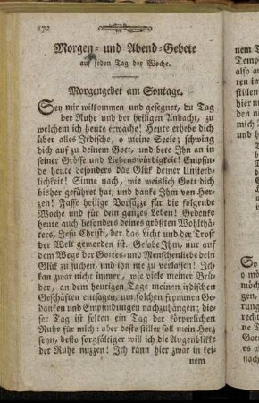 Morgen- und Abend-Gebete auf jeden Tag der Woche.