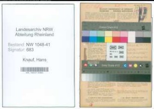 Entnazifizierung Hans Knauf , geb. 30.04.1909 (Polizist)