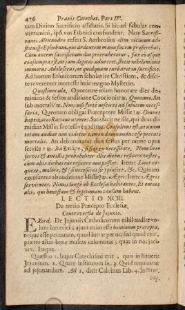 476-490, Lectio XCIII. De tertio Praecepto Ecclesiae. - Lectio XCV. De Sacramentis in genere.