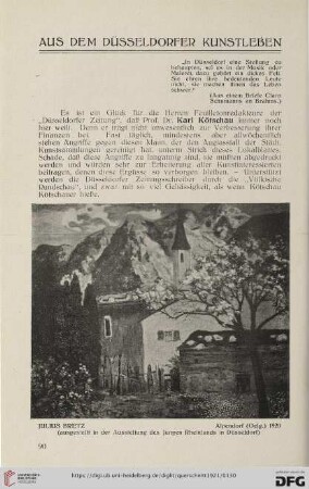 Aus dem Düsseldorfer Kunstleben