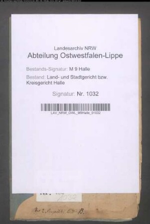 Legitimation des Erben des Kolon Heinrich Wilhelm Baumann zu Brockhagen