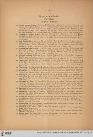 Keramische Arbeiten. Porzellane. Diverse Fabrikate (Nr. 845-883)