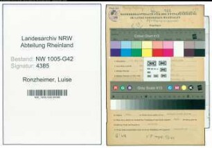 Entnazifizierung Luise Ronzheimer , geb. 12.05.1906 ()