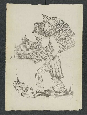 Pisa, Karikatur [Carl Luckow, zeichnerischer Nachlass]