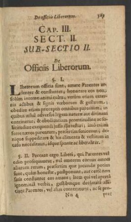 [...] Sub-Sectio II. De Officiis Liberorum