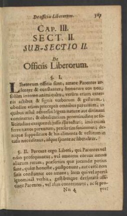 [...] Sub-Sectio II. De Officiis Liberorum