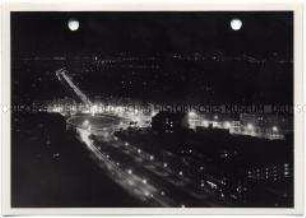 Berlin, Charlottenburg, Blick vom Funkturm bei Nacht