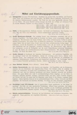Möbel und Einrichtungsgegenstände (Nr. 422-599)
