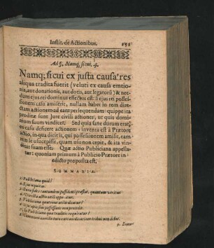 Ad § Namque si cui 4. Namque si cui ex iusta causa res aliqua tradita fuerit ...