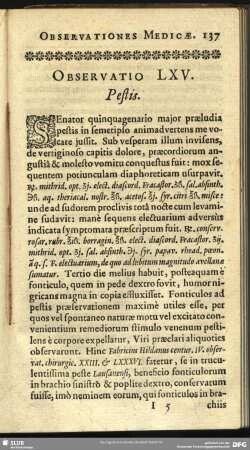 Observatio LXV. Pestis