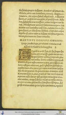 Martinus Dorpius Iohanni Leupe, Iacobo Papæ et Iohanni Ninivitæ Salutem