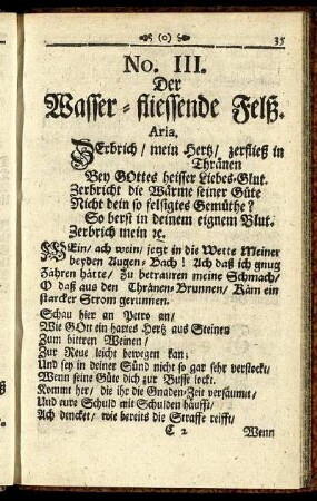 No. III. Der Wasser-fliessende Felß.
