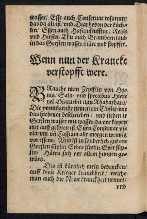 Wenn nun der Krancke verstopfft were.